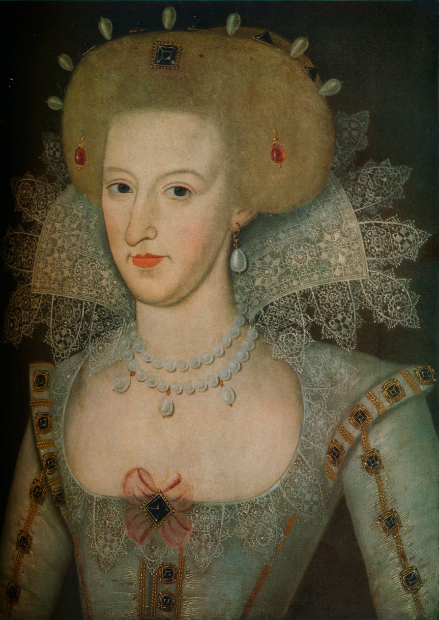 Anne av Danmark 1574-1619, dronningkonsort av kong James I, 1600-tallet av Marcus Garret Gheeraerts the Younger