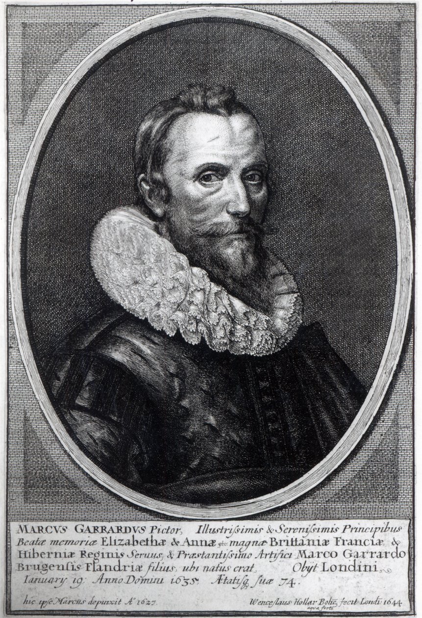 Selvportrett, gravert av Wenceslaus Hollar, 1644 av Marcus Garret Gheeraerts the Younger