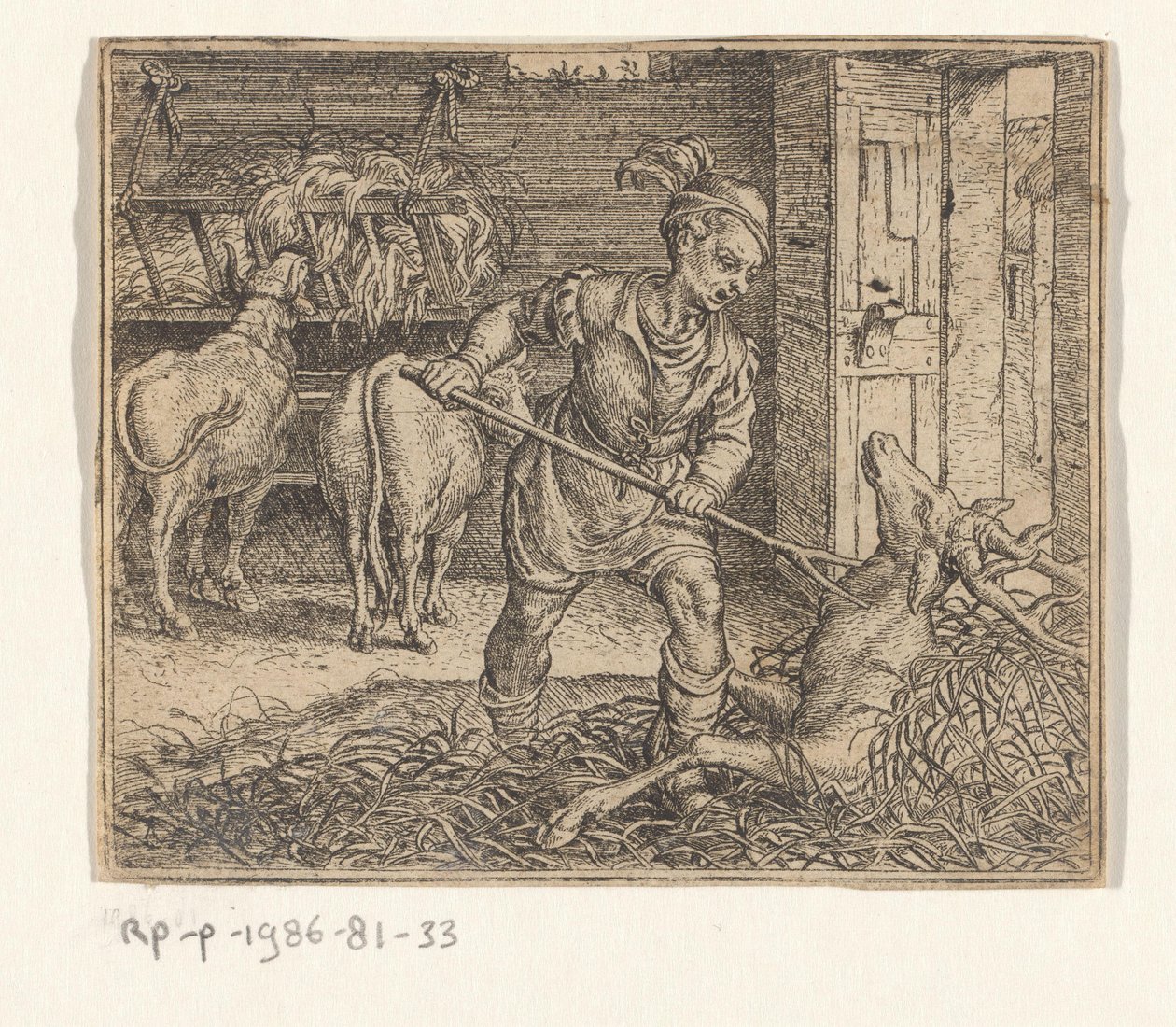 Fabel om hjorten i oksestallen av Marcus Gheeraerts (I)