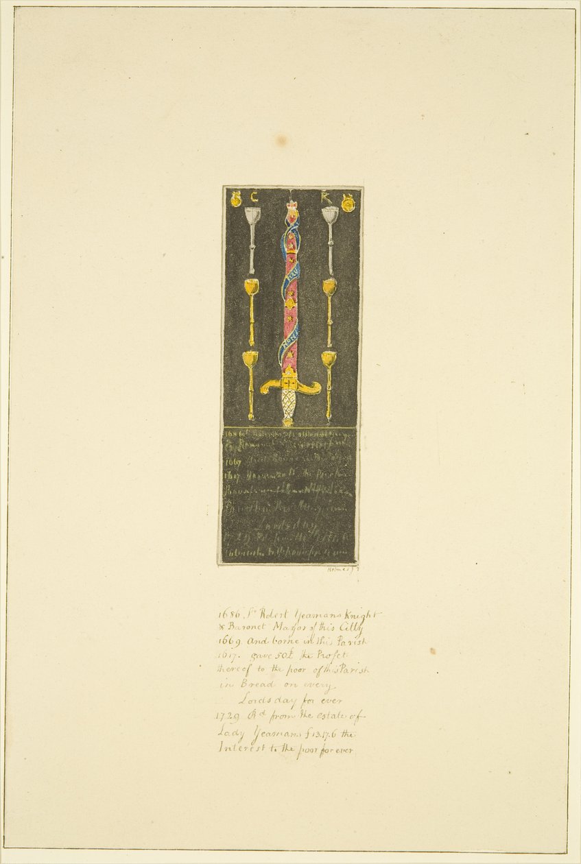 Styre tidligere plassert mot North Wall of St Mary Redcliffe til minne om Sir Robert Yeomans 