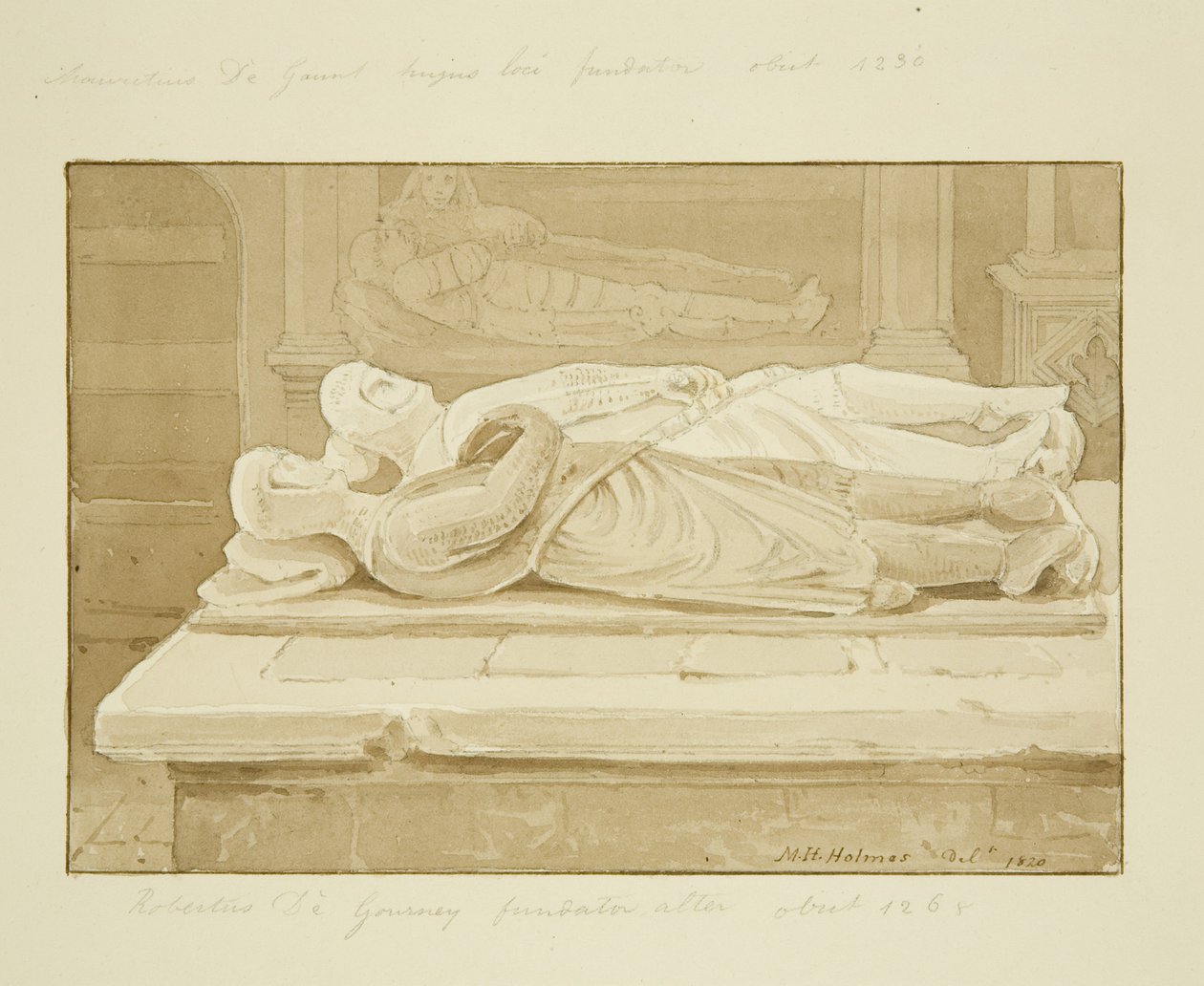 Monument of de Gournay and Gaunt i østenden av South Aisle of St Mark