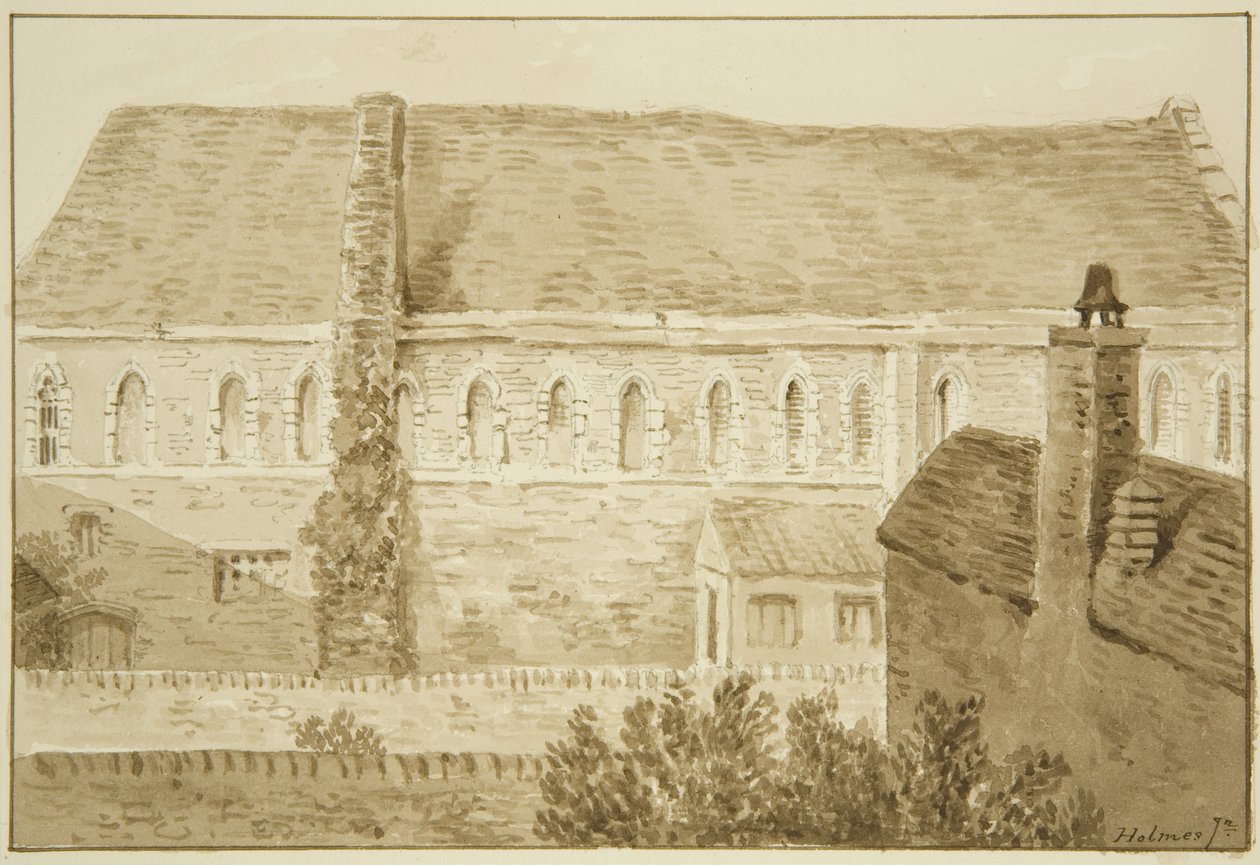 The Black, or Dominican, Friars, Merchant Street (blyant og akvarell på papir) av Marcus H. Homes