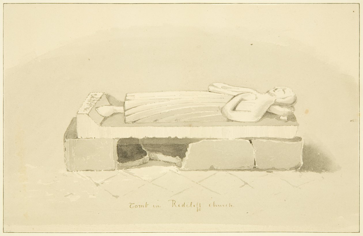 Graven til Sir John Lamyngton i St Mary Redcliffe (blyant og akvarell på papir) av Marcus H. Homes