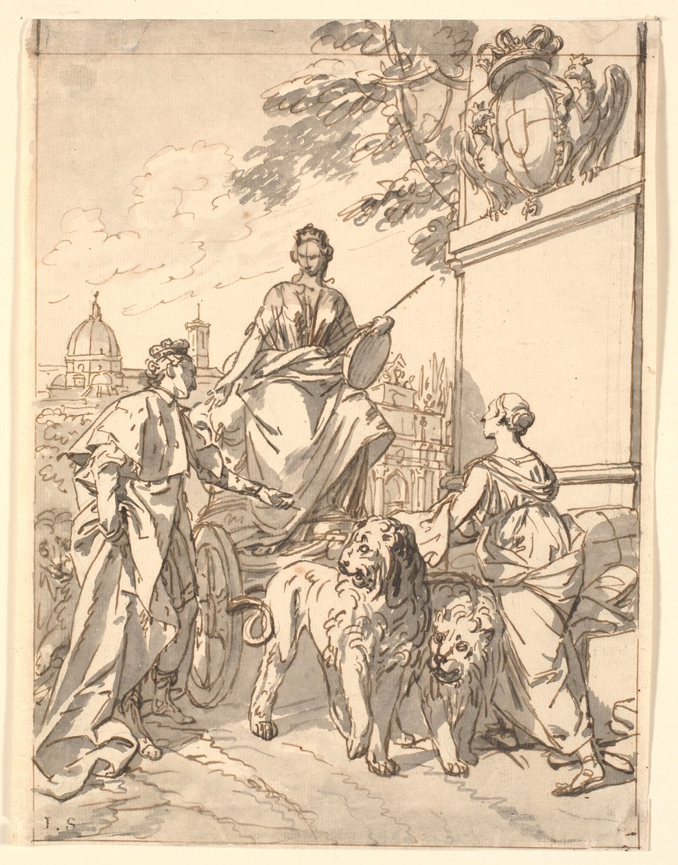 Allegorisk ark i anledning hertug Franz IIIs inntreden i Firenze 1739 av Marcus Tuscher