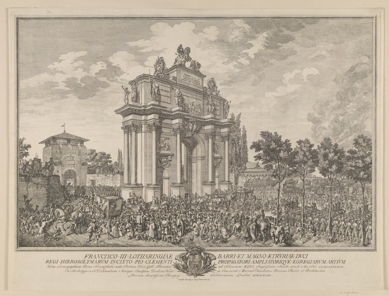 Frantz Stephans æresport, ved inngangen til Firenze 1739 av Marcus Tuscher