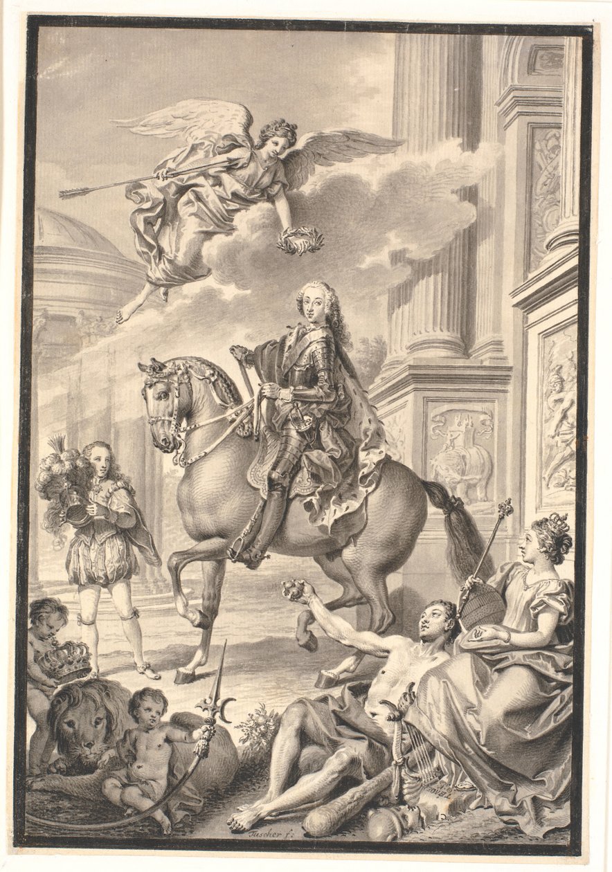 Frederik V hedres av Danmark og Norge av Marcus Tuscher