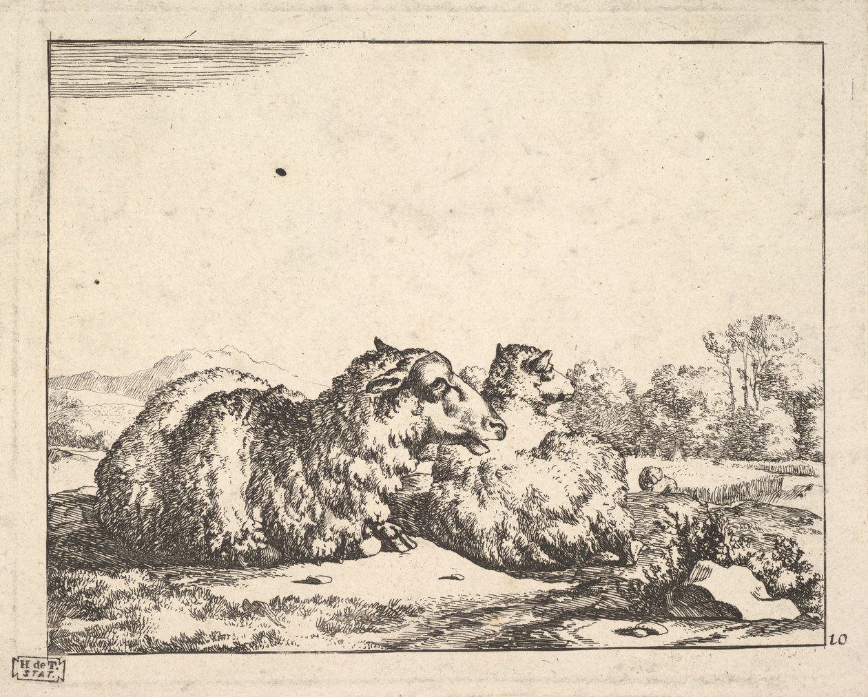 Sau, fra et sett med 16 tallerkener, 1664. av Marcus de Bye