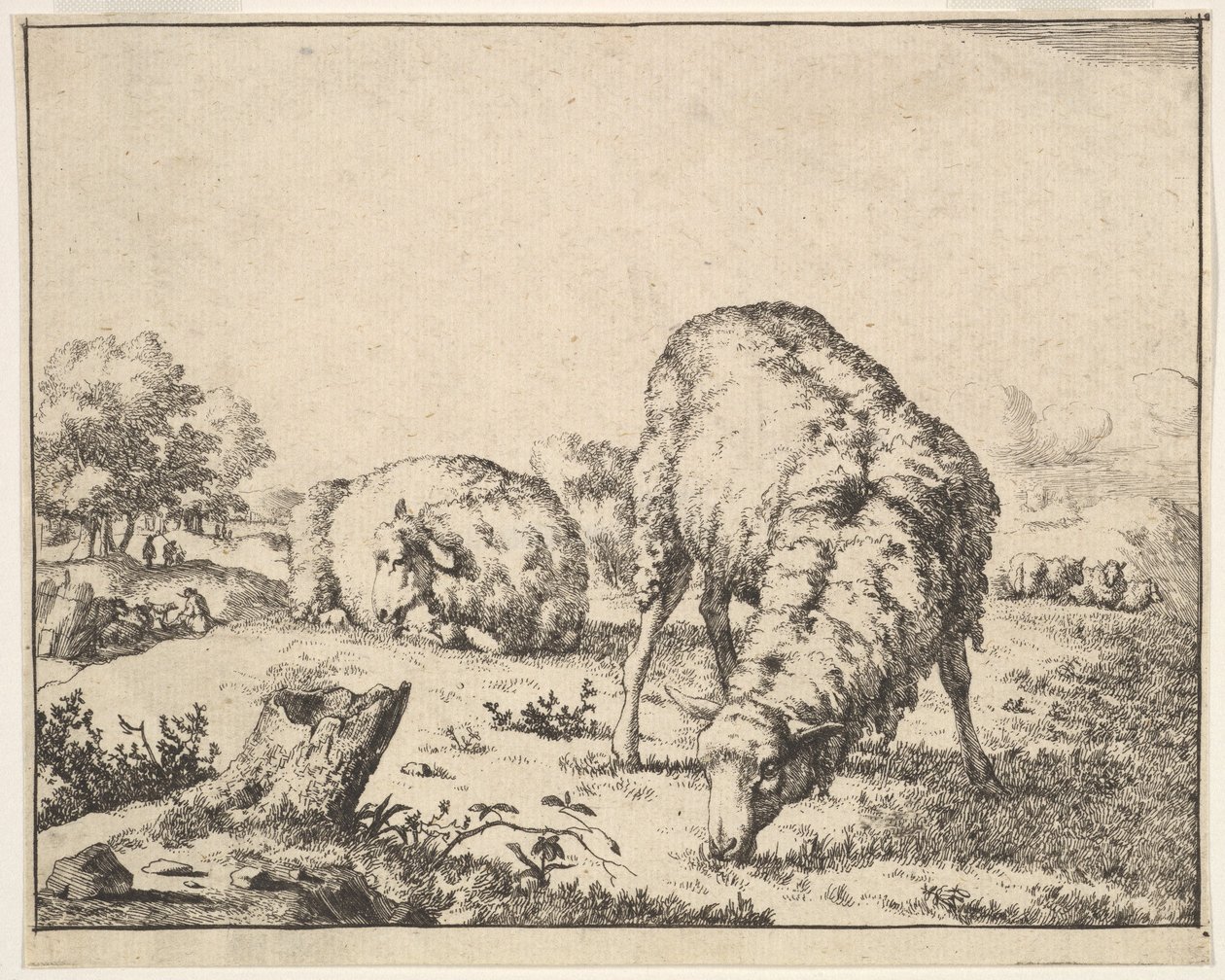 Sau, fra et sett med 16 tallerkener, 1664. av Marcus de Bye