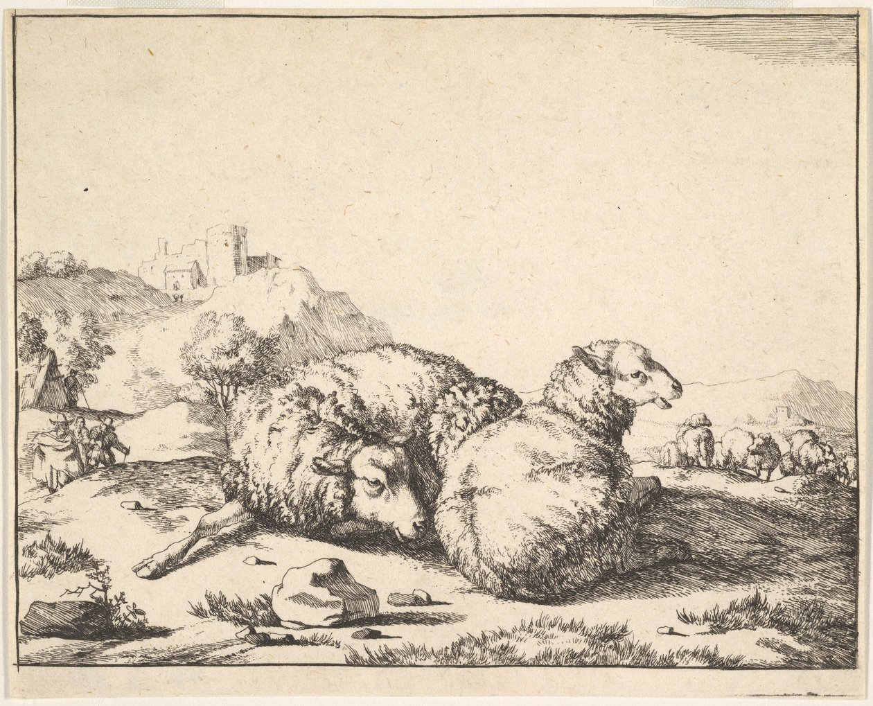 Sau, fra et sett med 16 tallerkener, 1664. av Marcus de Bye