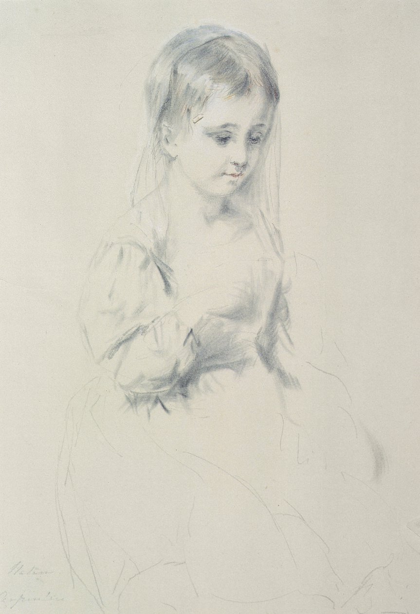 Portrettstudie av en ung jente av Margaret Sarah Carpenter