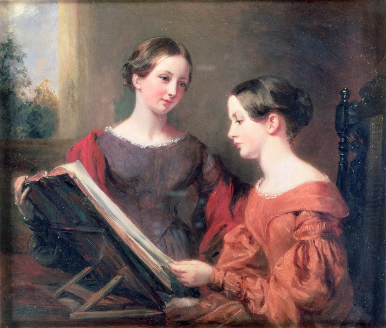 Søstrene, 1839 av Margaret Sarah Carpenter