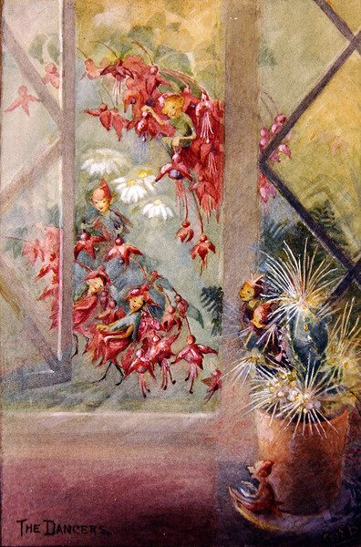 Danserne (akvarell om bord) av Margaret E. Bayliss