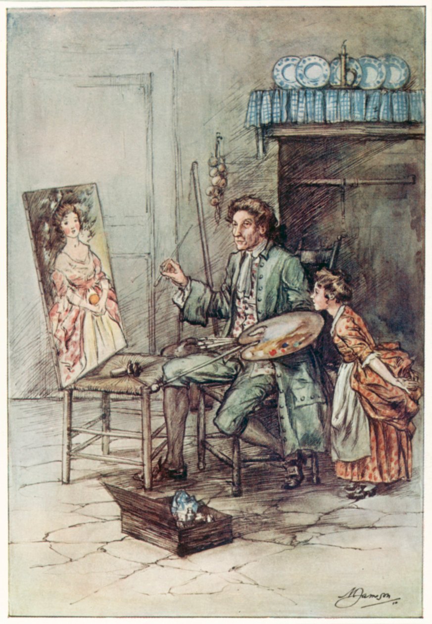 Vikaren i Wakefield av Oliver Goldsmith (fargelitografi) av Margaret Jameson