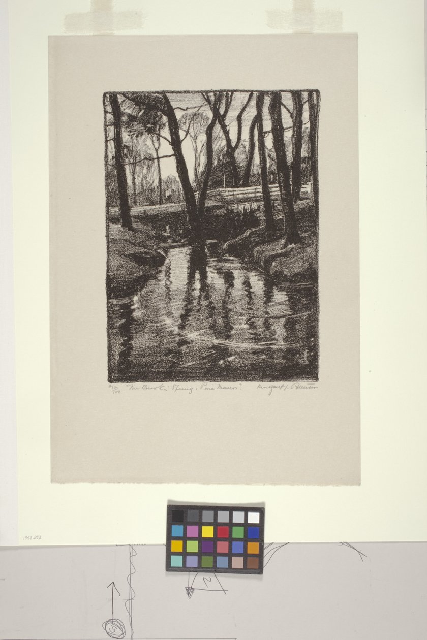 The Brook in Spring, Pine Manor (litho) av Margaret Jordan Patterson
