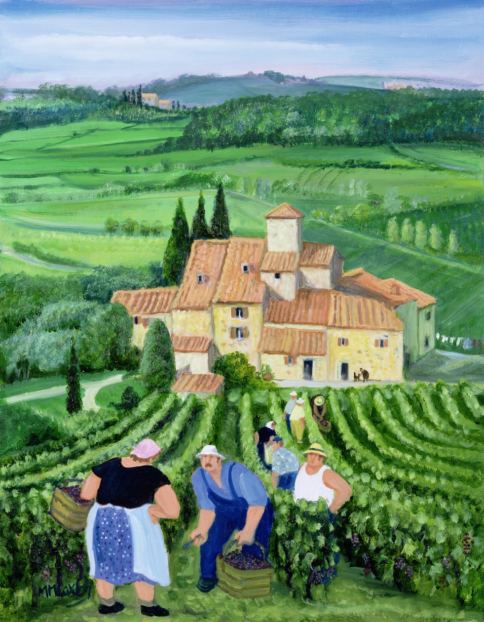 Castellina-in-Chianti (olje på lerret) av Margaret Loxton