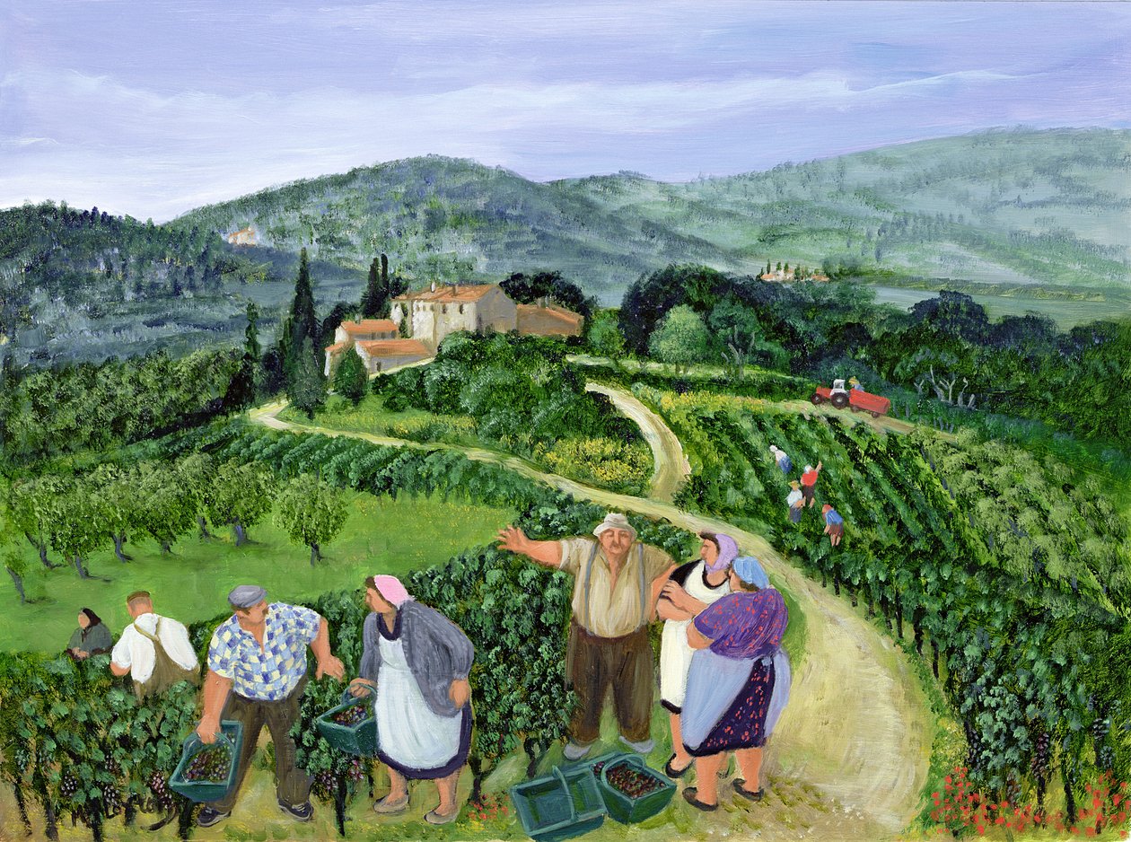 Chianti Classico, Villa Trasqua (olje på lerret) av Margaret Loxton