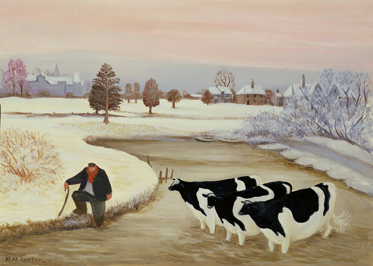 Kyr i en vinterelv av Margaret Loxton