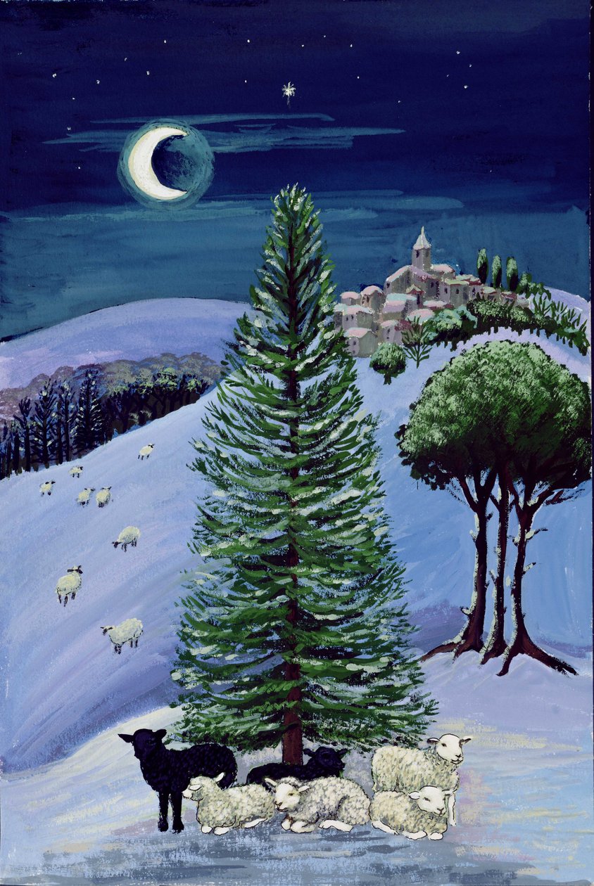 Sauer i et vinterlandskap av Margaret Loxton