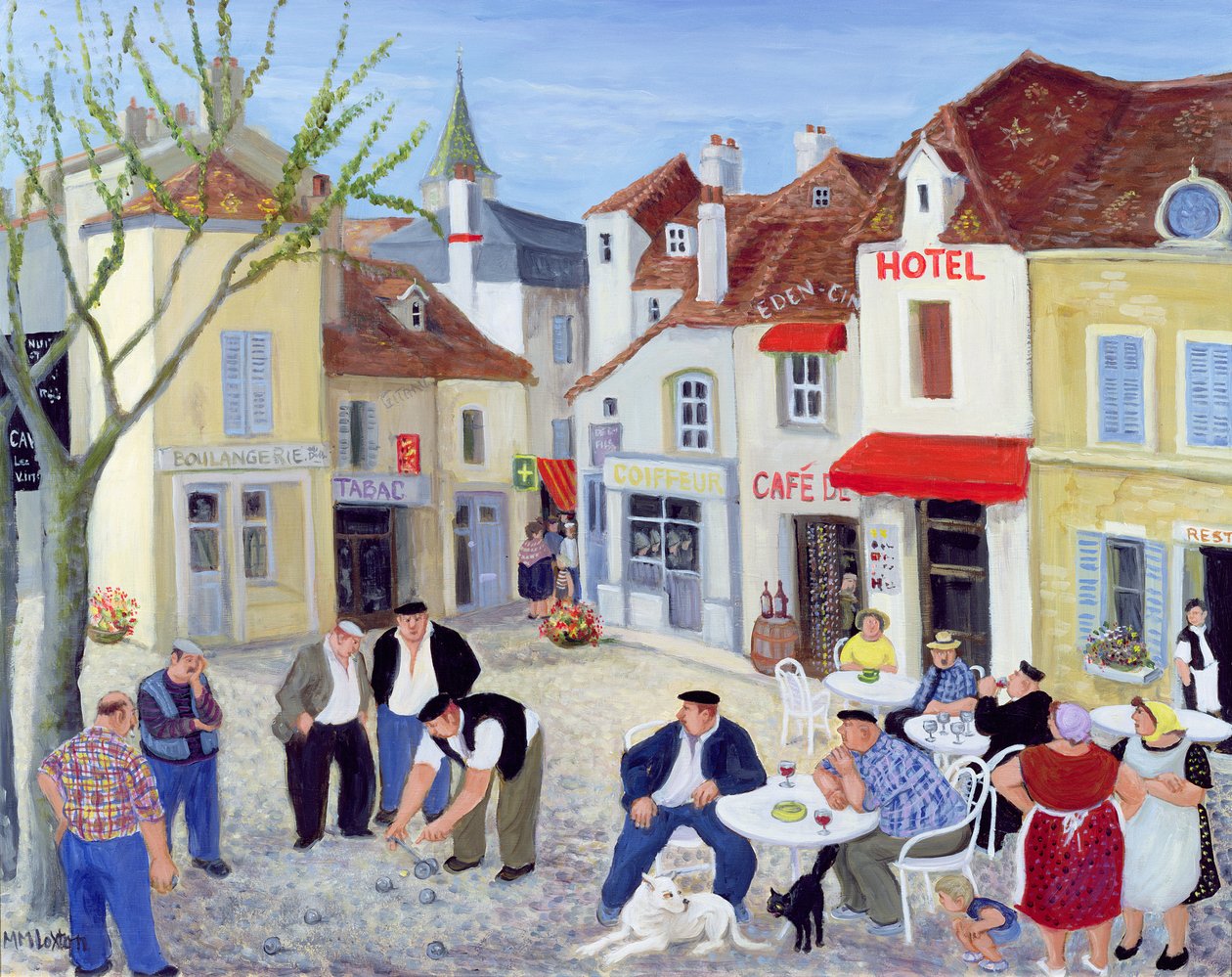 The Game, Burgundy (olje på lerret) av Margaret Loxton