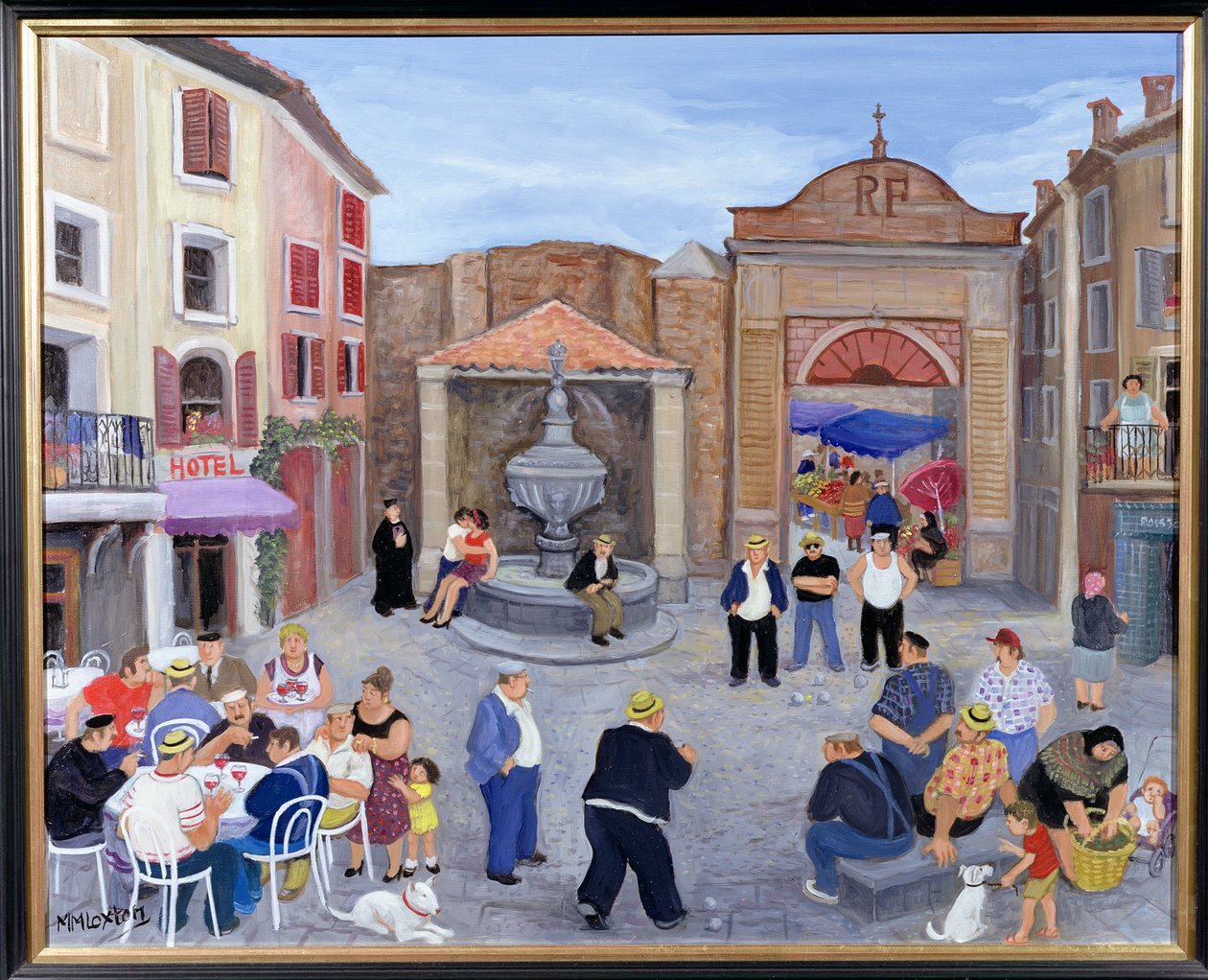 Landsby i Provence (olje på lerret) av Margaret Loxton
