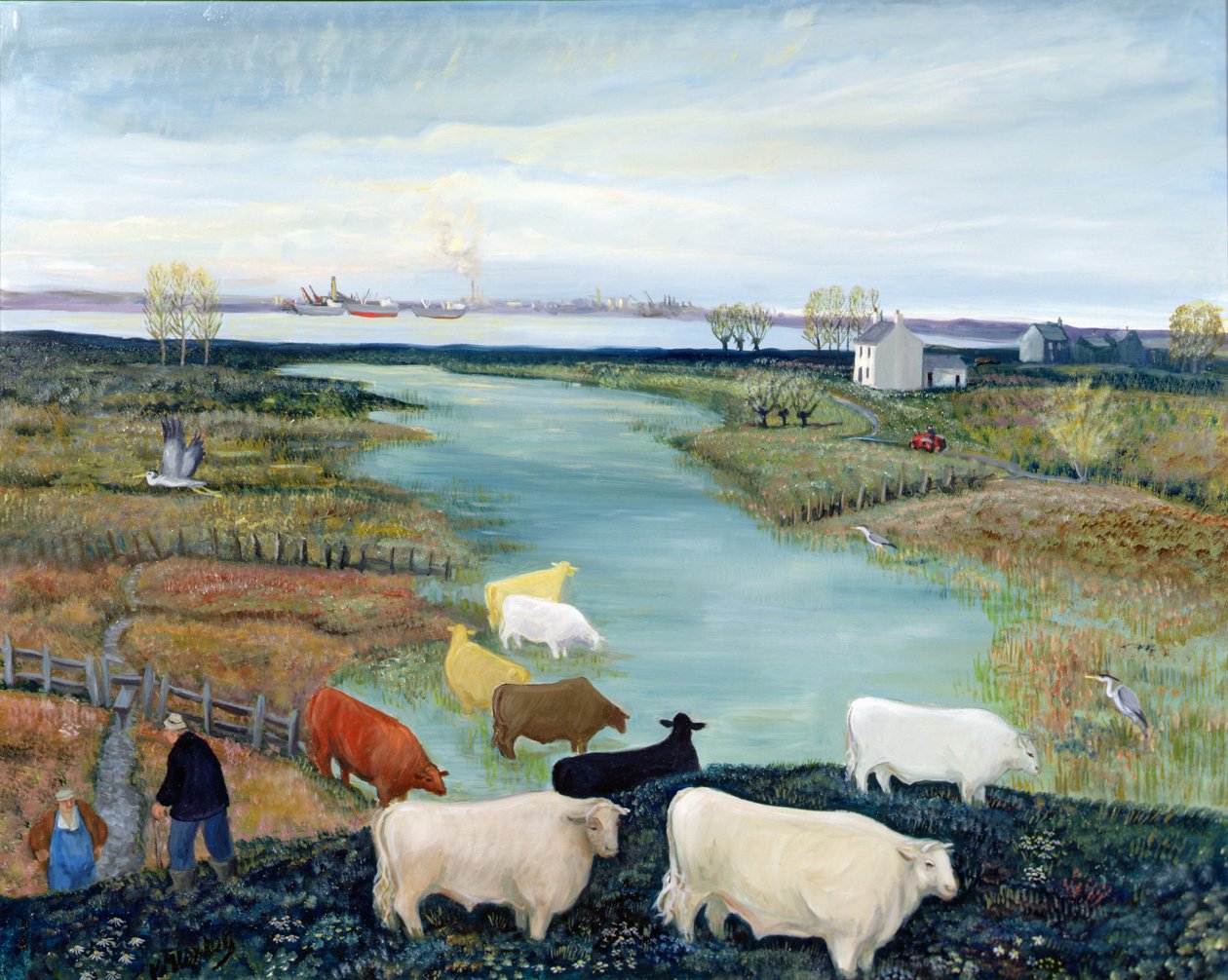 Windmill Creek (olje på lerret) av Margaret Loxton
