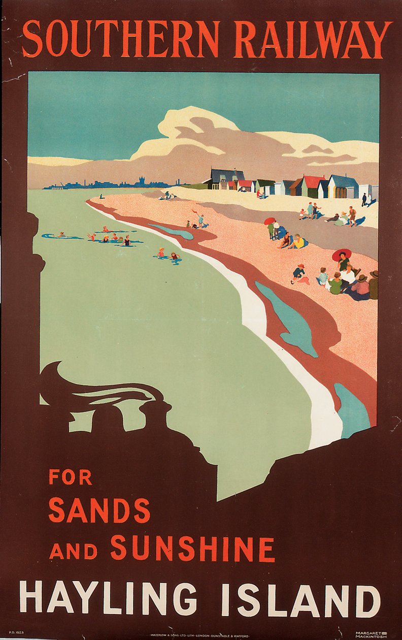 Hayling Island, plakat som reklamerer for Southern Railway av Margaret MacDonald Mackintosh