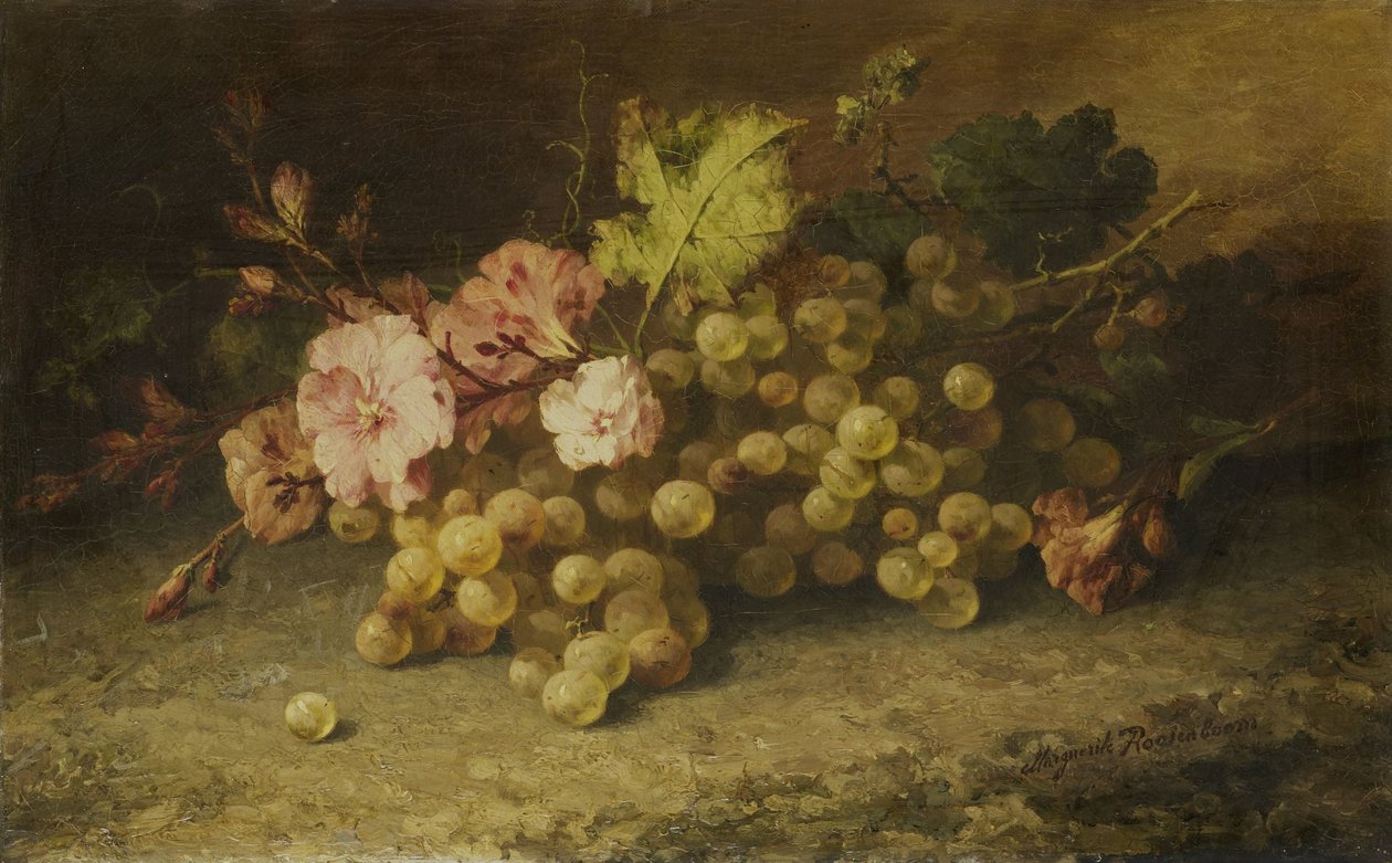 Stilleben med druer av Margaretha Roosenboom