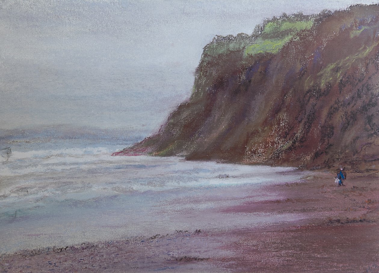 Cliffs at Shaldon S/Devon, 2020 (pastell) av Margo Starkey