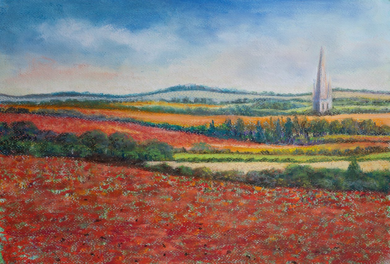 Valmuemarker, 2021 (pastell) av Margo Starkey