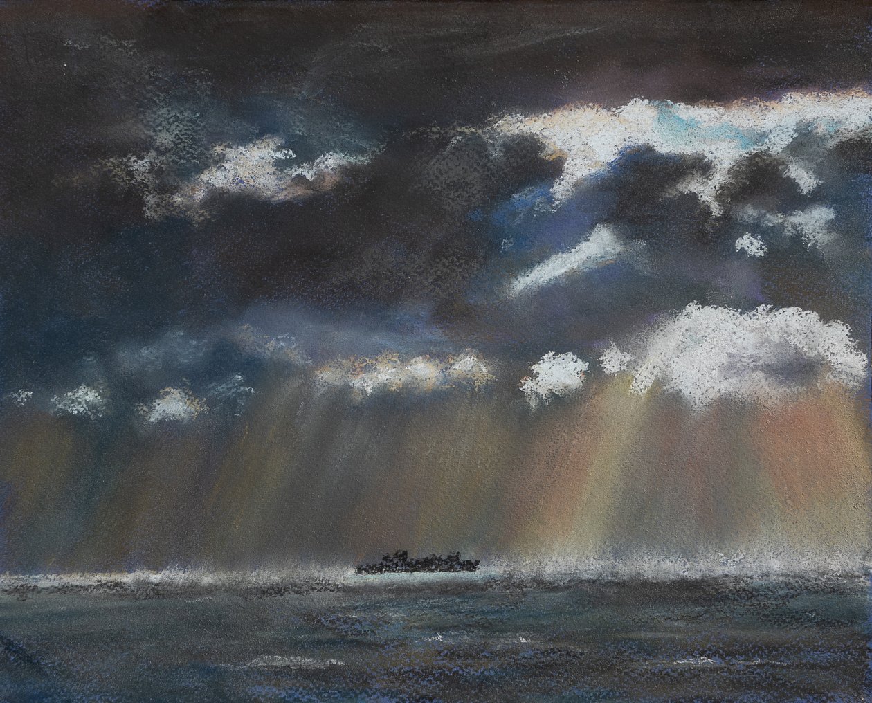 Squalls at sea, 2022 (pastell) av Margo Starkey