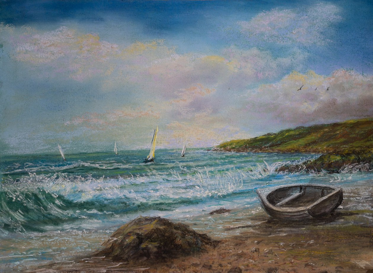 Utsikt fra Lands End Cornwall (pastell) av Margo Starkey