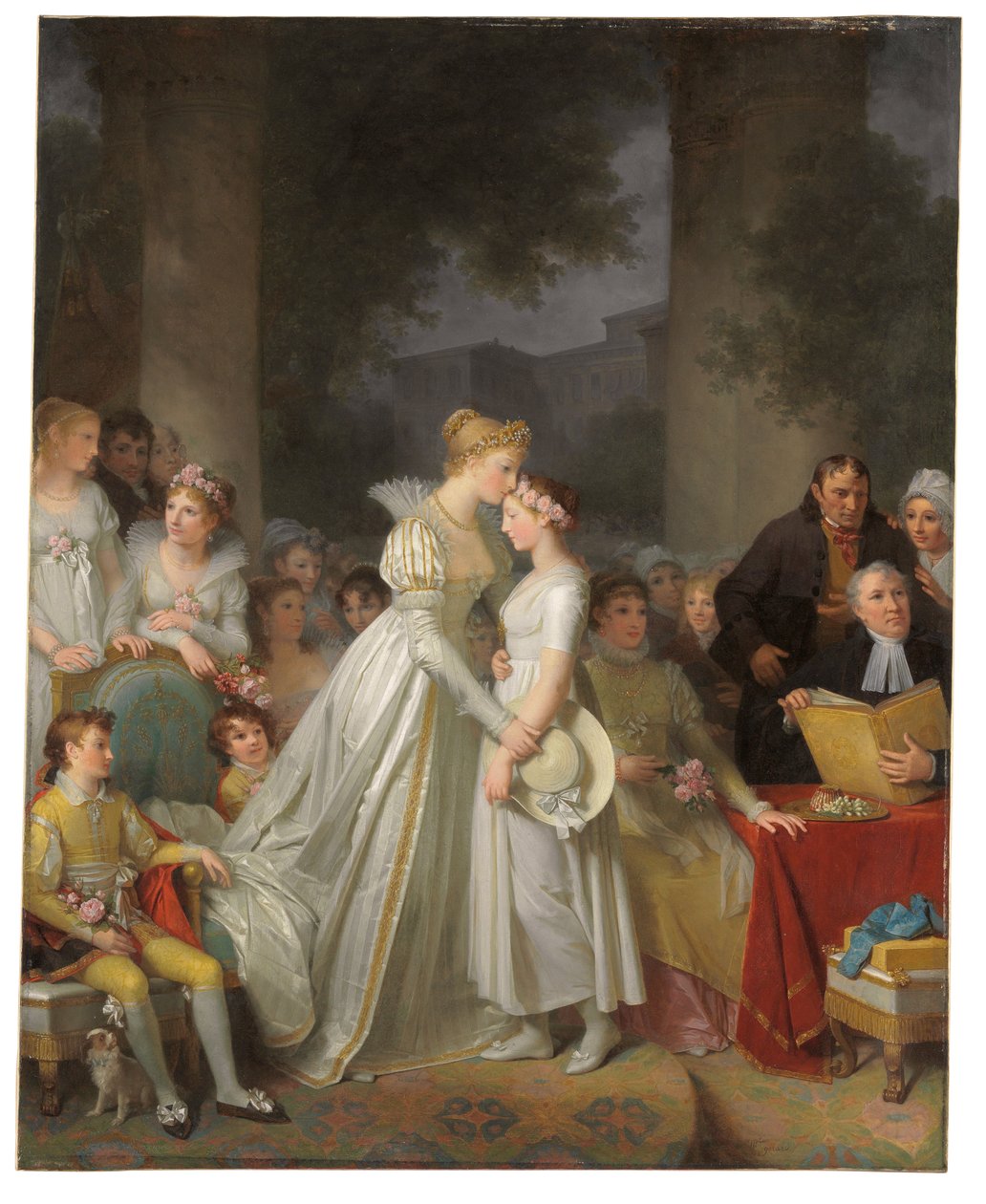 Kysset av beskyttelse av den lokale chatelaine av Marguerite Gerard