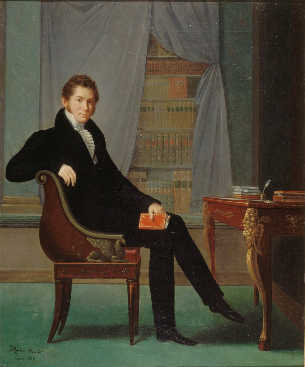 Portrett av Jacques-François Ancelot 1794-1854, 1819. av Marguerite Louise Virginie Ancelot