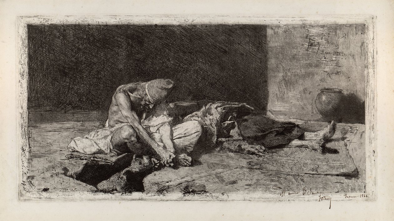 Arab Watching Over the Body of a Friend av Marià Fortuny