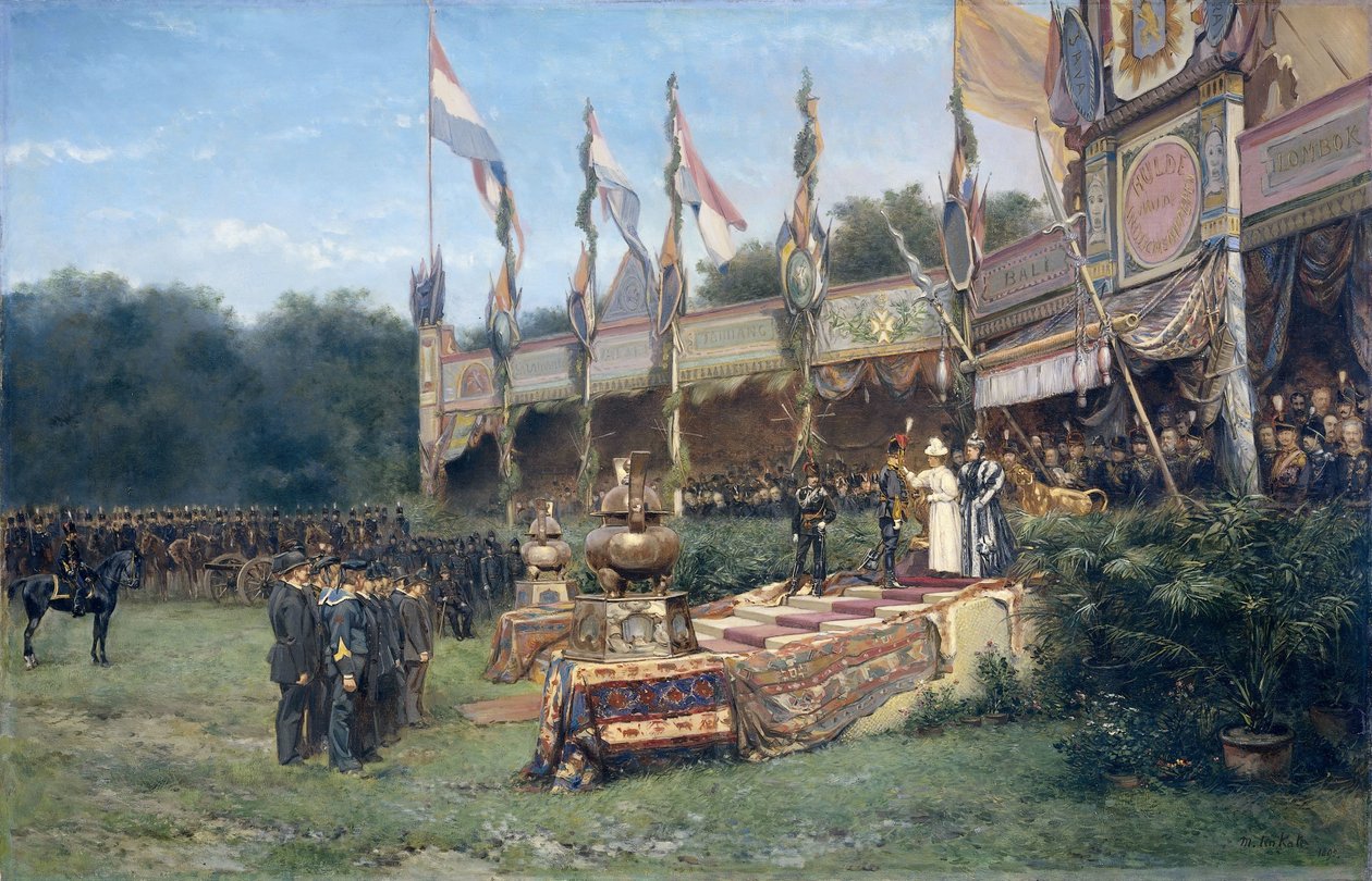 Presentasjon av Lombok-korset av dronning Wilhelmina på Malieveld i Haag, 6. juli 1895 av Mari ten Kate