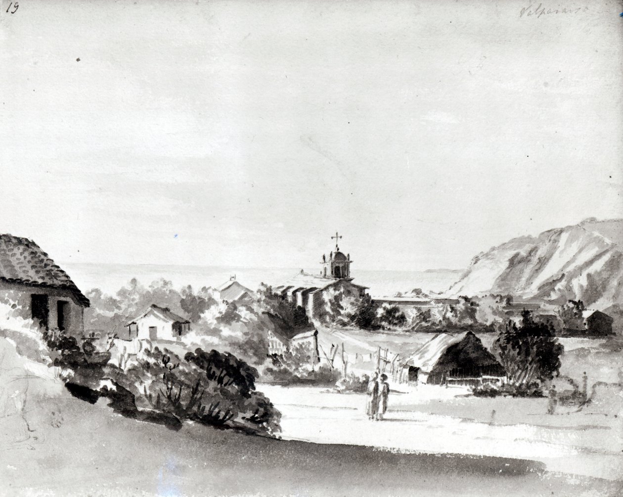 Valparaiso (akvarell på papir) av Maria Callcott