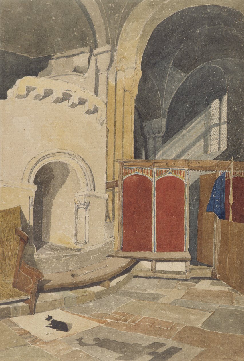 Norwich Cathedral, Ambulatory (wc med penn og blekk på papir) av Maria Turner