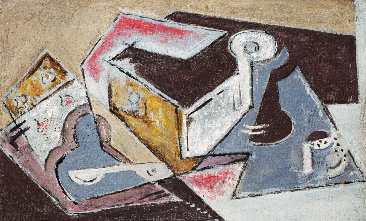 kubistisk komposisjon; Komposisjon Cubiste, ca. 1918 (olje på lerret) av Maria Blanchard