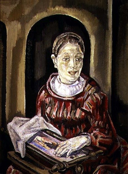 The Needlewoman (olje på lerret) av Maria Blanchard