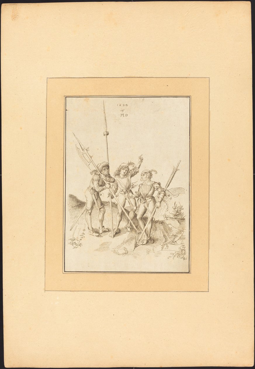 Tre Lansquenets av Maria Catharina Prestel, after Albrecht Dürer