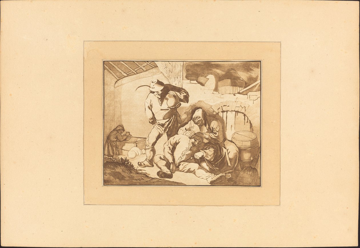 Bondescene av Maria Catharina Prestel after Isack van Ostade
