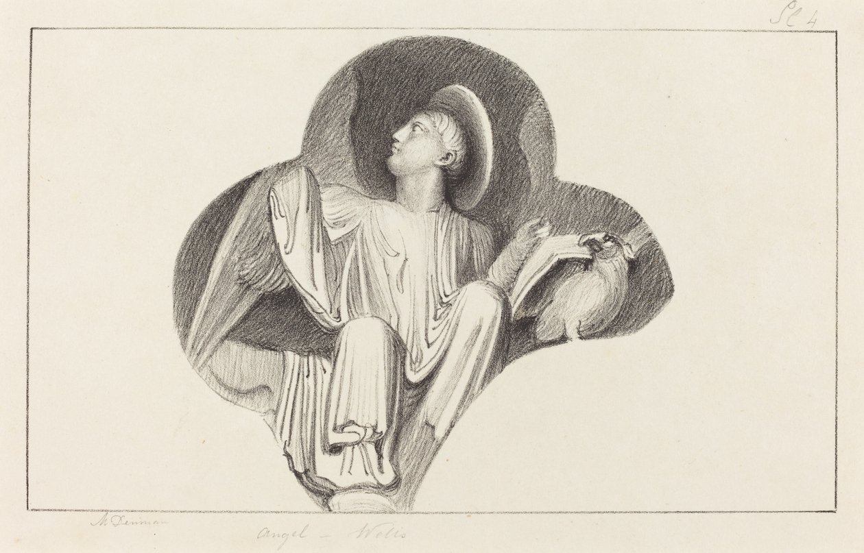 En engel, fra Wells Cathedral av Maria Denman after John Flaxman