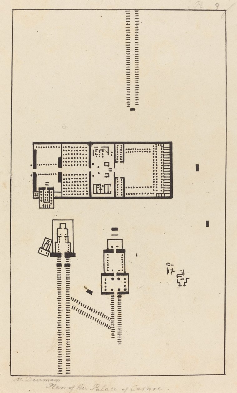 Plan over palasset i Carnac av Maria Denman after John Flaxman
