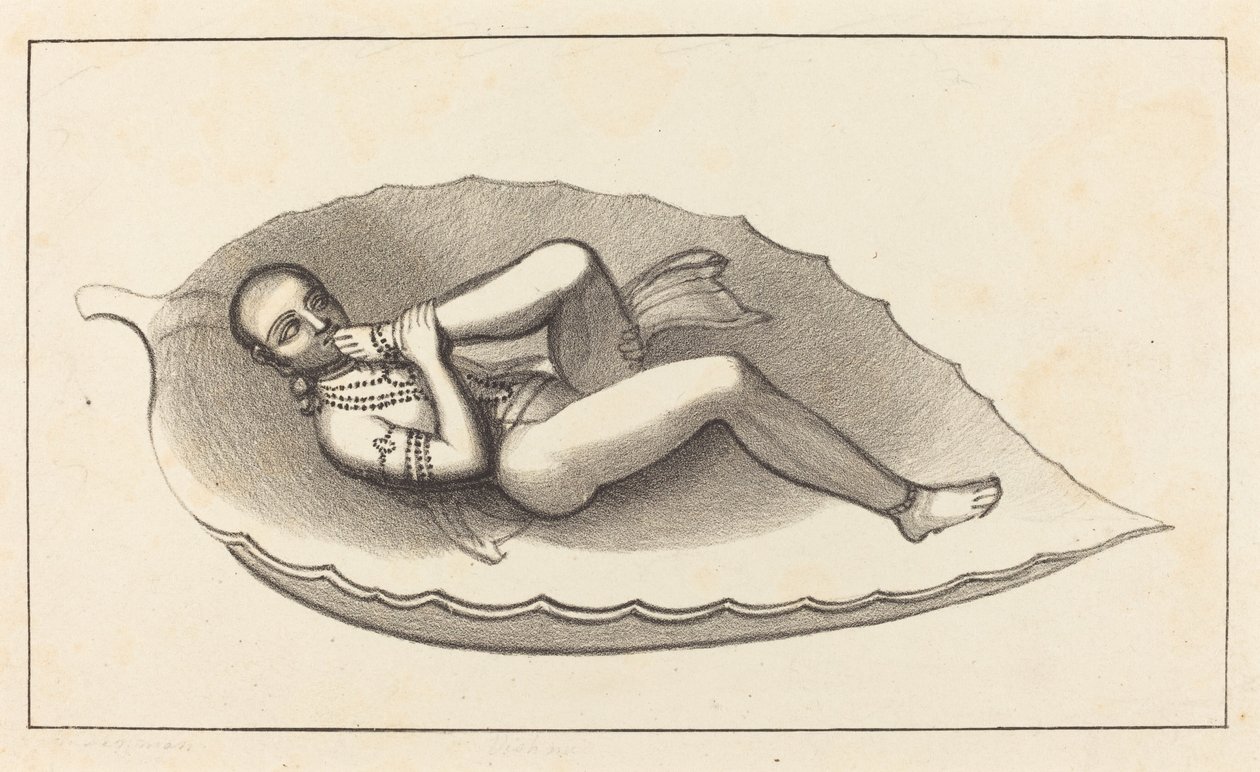 Vishnu, skapende agent for Brahma, holdning, evighetens emblem av Maria Denman after John Flaxman