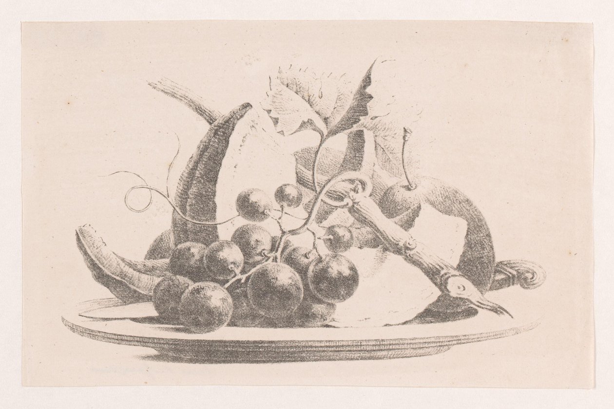 Frukt på en tallerken av Maria Geertruida de Goeje Barbiers (attributed to)