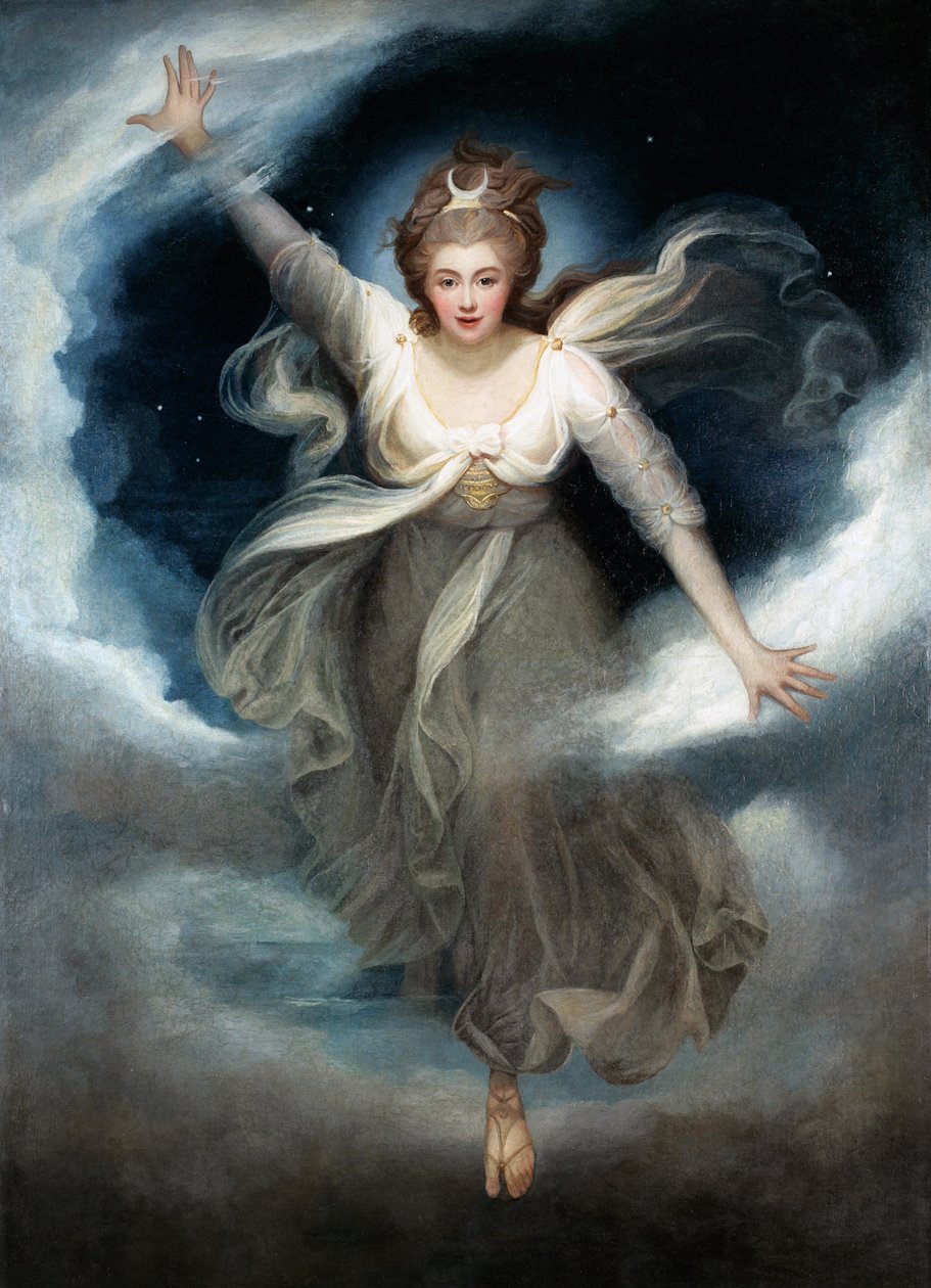 Georgiana som Cynthia fra Spensers 'Faerie Queene' av Maria Hadfield Cosway
