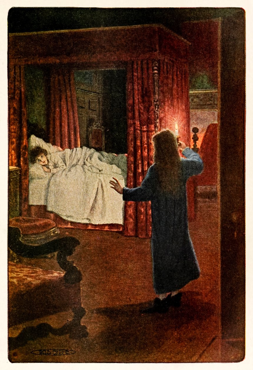 "Hvem er du? - Er du et spøkelse?" fra The Secret Garden av Frances Hodgson Burnett (1849-1924) av Maria Louise Kirk
