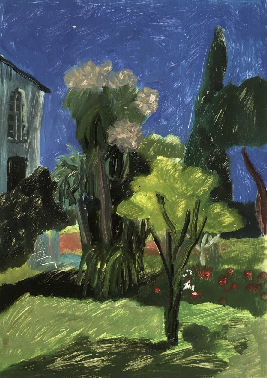 Tyrkisk hage, 2019 (olje på papir) av Maria Magenta
