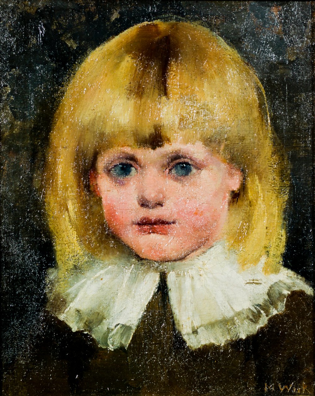 En jentes hode (Hilja Tukiainen); maleri av Maria Wiik
