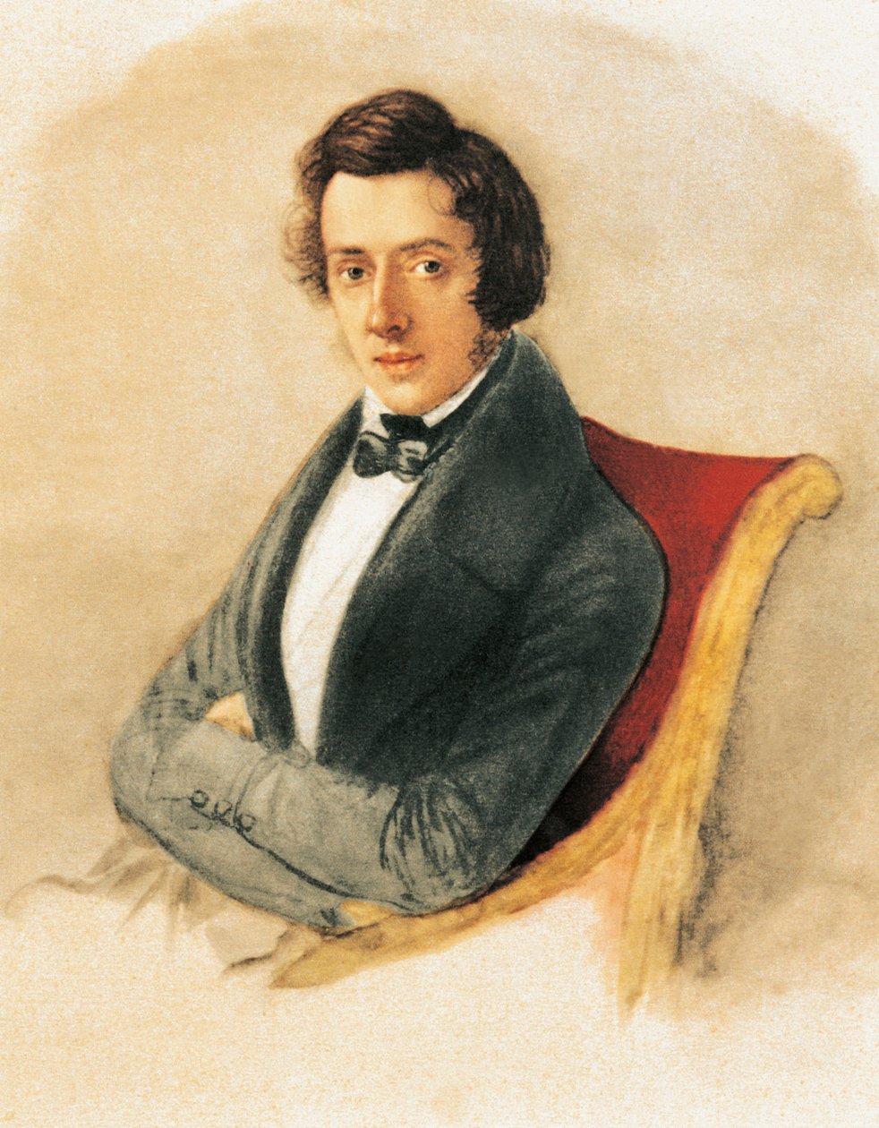 Frederic Chopin (akvarell på papir) av Maria Wodzinska